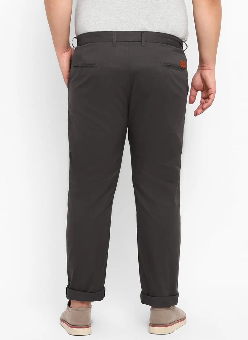 Urbano Fashion  Urbano Plus Men's Grey Cotton Regular Fit Casual Chinos Trousers for Men | Best Price UAE